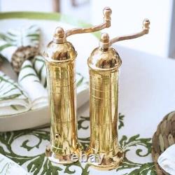 Set of 2 Alexander Brass Salt 9 #109 & Pepper 9 #104 Mills Grinders, Atlas