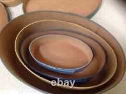 Set of 4 Fingered Oval Shaker Bentwood Graduated Boxes, Orleans Carpenters, MA