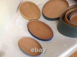 Set of 4 Fingered Oval Shaker Bentwood Graduated Boxes, Orleans Carpenters, MA