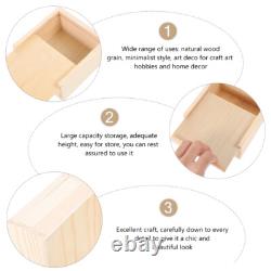 Set of 4 Wooden Storage Box Photo Boxes Unfinished with Sliding Lids
