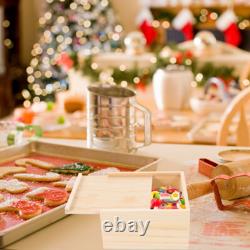 Set of 4 Wooden Storage Box Photo Boxes Unfinished with Sliding Lids