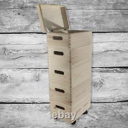 Set of 5 Small Wooden Stackable Storage Boxes 30 X 20 X 71 cm Decorative Pine