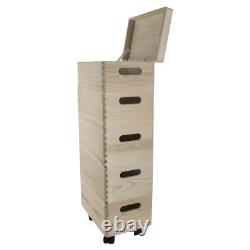 Set of 5 Small Wooden Stackable Storage Boxes 30 X 20 X 71 cm Decorative Pine