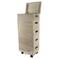 Set of 5 Small Wooden Stackable Storage Boxes 30 X 20 X 71 cm Decorative Pine
