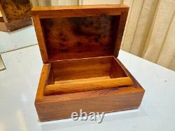 Set of 5 jewellery burl wooden box Organizer Keepsake Storage Box Ring Box