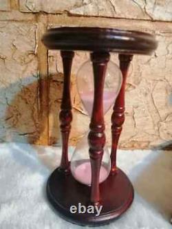 Set of 5 vintage, handmade, box, gramophone, Sand glass, candlestick, wooden car