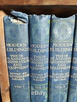 Set of 6 Modern Buildings Their Planning, Construction & Equipment in Wooden Box
