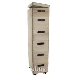 Set of 6 Small Wooden Stackable Storage Boxes 30 X 20 X 84 cm Decorative Pine
