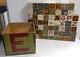 Set Of 61 Vintage Alphabet And Number Wood Blocks With Original Storage Box