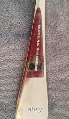 Set of cutlery in vintage wooden canteen box, George Butler 18-10 stainless