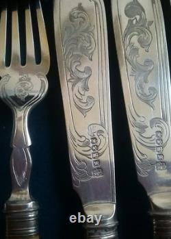 Silverplate set of cutlery 12 in wooden box by Collis & co regent st London