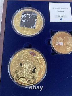 Sir Winston Churchill 5x Coin Set Complete Windsor Mint with COA Wooden Box