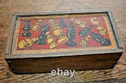 Small Antique Regency St George Chess Set Complete Very Good Condition & Boxed