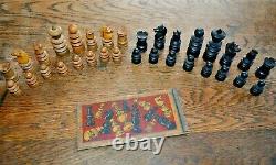 Small Antique Regency St George Chess Set Complete Very Good Condition & Boxed