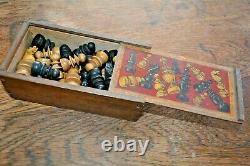 Small Antique Regency St George Chess Set Complete Very Good Condition & Boxed