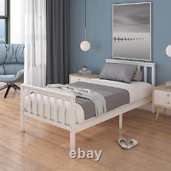 Small Double Bed Pine Wood Solid Wooden Frame Bed Set With Mattress &Drawers 4FT