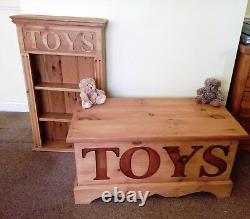 Solid Pine Bookcase and Blanket Box Shelving Storage Display Kids Nursary