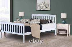 Solid Pine Wood Bed Frame All Sizes Shaker Style Wooden Bed Frame with Drawers