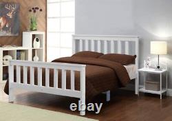 Solid Pine Wood Bed Frame All Sizes Shaker Style Wooden Bed Frame with Drawers