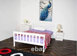 Solid Pine Wood Bed Frame All Sizes Shaker Style Wooden Bed Frame with Drawers