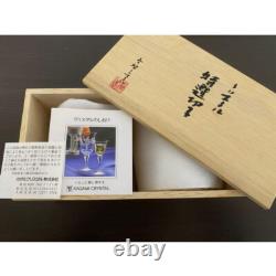 Specially selected Kiriko Beautiful KAGAMI CRYSTAL glass set of 2 wooden box New
