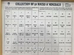 Specimens Polished Showcase Wooden Box Set of 25 Rocks & 25 Minerals Collection