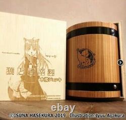Spice and wolf Restaurant wooden barrel mug 800ml holo wooden box set gift JAPAN