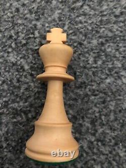 Staunton Style Wooden Chess Set Vintage Weighted King 9.5 CM Complete With Box