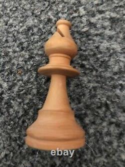 Staunton Style Wooden Chess Set Vintage Weighted King 9.5 CM Complete With Box