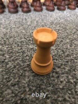 Staunton Style Wooden Chess Set Vintage Weighted King 9.5 CM Complete With Box