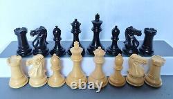 Staunton Style Wooden Weighted Luxury Chess Set 3? King Box +2 Extra Queens