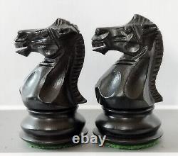 Staunton Style Wooden Weighted Luxury Chess Set 3? King Box +2 Extra Queens