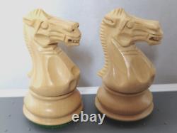 Staunton Style Wooden Weighted Luxury Chess Set 3? King Box +2 Extra Queens