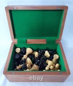 Staunton Style Wooden Weighted Luxury Chess Set 3? King Box +2 Extra Queens