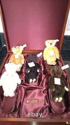 Steiff Exclusive UK Baby Bears 1989 1993 Wooden Box Set Miniature Bears Ltd