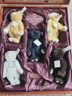 Steiff Limited Edition Baby Bear Set 1989-93 Wooden Box with Certificate