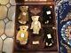 Steiff Limited Edition Uk Baby Bear Set 1989-1993 In Wooden Display Box