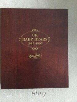 Steiff Superb Limited Edition Wooden Boxed set 5 UK Baby Bears 1989 1993