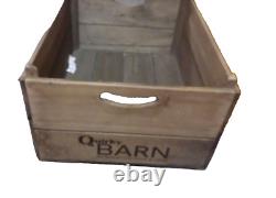 Storage Crate Quirky Barn Apple Box Logo Stack Vintage Large Wood Handle Set 5