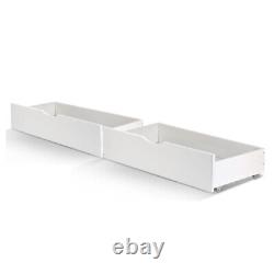Storage Drawers For Pine Wood Bed Frame Shaker Wooden Style White & Grey Colors