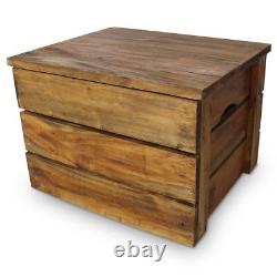 Storage Set Crate Solid Reclaimed Wood 2 Wooden Storage Boxes Antique Style