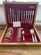 Stunning Vintage Oneida Community Silver Plate Cutlery Set In Stylish Wooden Box