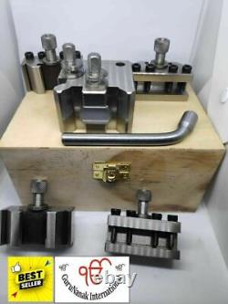 T37 Quick-Change Toolpost ML7 5 Pieces Set With Wooden Box Premium hq