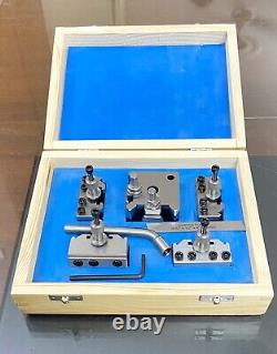 T37 Quickchange Toolpost 5 Piece Set Fits Lathe Super 7 Ml7 Blue Wooden Box