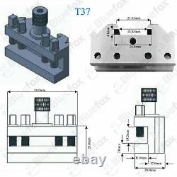 T37 Quickchange Toolpost 5 Piece Set Fits Lathe Super 7 Ml7 Blue Wooden Box