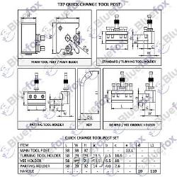 T37 Quickchange Toolpost 5 Piece Set Fits Lathe Super 7 Ml7 Blue Wooden Box