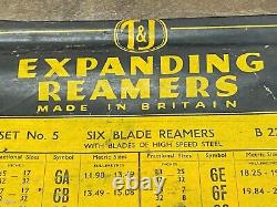 TAYLOR & JONES No 5 SET 6 BLADE LATHE EXPANDING REAMERS SET WITH WOODEN BOX