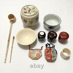 Tea Utensils Set, Wooden Box, Bowl, Ladle, Jujube, Water Finger, Scoop, Etc. Shi