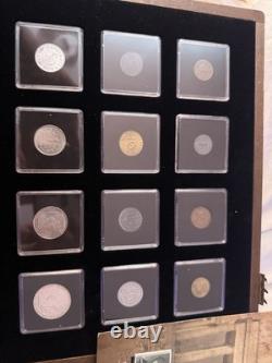 The Third Reich Coin Set In Wooden Box And 2x Stamps