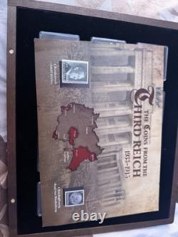 The Third Reich Coin Set In Wooden Box And 2x Stamps